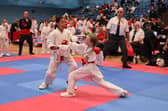 Dokan's Lucia Henderson in action at the Great Britain Open Karate Championship.