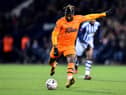WEST BROMWICH, ENGLAND - MARCH 03: Allan Saint-Maximin of Newcastle United shoots and hits the cross-bar during the FA Cup Fifth Round match between West Bromwich Albion and Newcastle United at The Hawthorns on March 03, 2020 in West Bromwich, England. (Photo by Nathan Stirk/Getty Images)