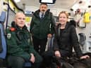 (left to right) Wayne McKay, clinical team leader at North East Ambulance Service, Stephen Segasby chief operating officer North East Ambulance Service, and Susan Taylor, head of alcohol policy at Balance.