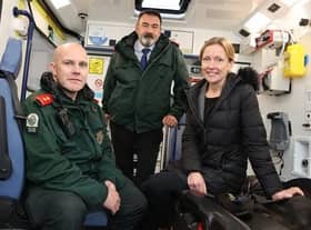 (left to right) Wayne McKay, clinical team leader at North East Ambulance Service, Stephen Segasby chief operating officer North East Ambulance Service, and Susan Taylor, head of alcohol policy at Balance.