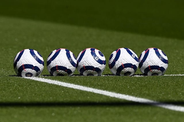 Premier League match balls. (Photo by Facundo Arrizabalaga - Pool/Getty Images)