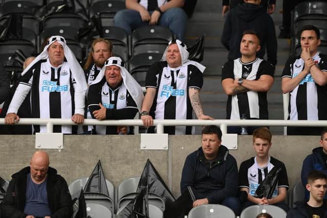 Newcastle United fans at St James's Park on Sunday.
