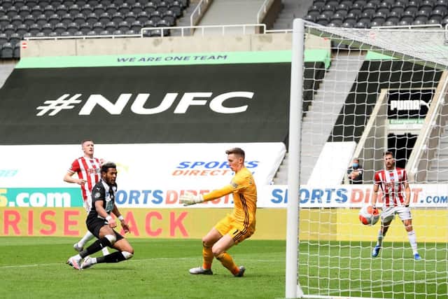 Goal! Joelinton scores for Newcastle United.