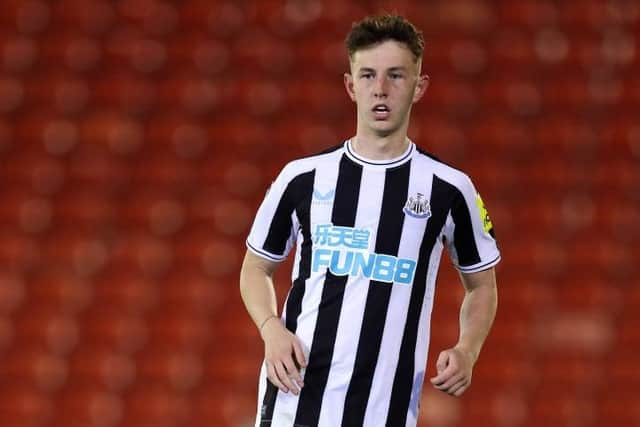 Newcastle United's Joe White in action against Barnsley last week.