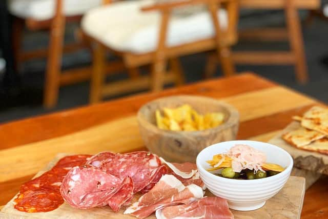 Charcuterie board from the small plates section