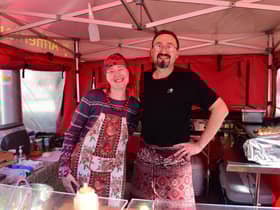 Piotr and Anna Herman at the food festival in South Shields Market Place