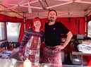 Piotr and Anna Herman at the food festival in South Shields Market Place