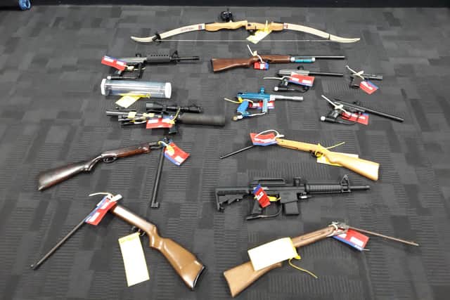 Some of the weapons seized during the campaign.