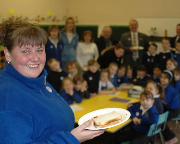 Get your teeth into a bacon butty, just like they were doing at Simonside Primary School in 2006.