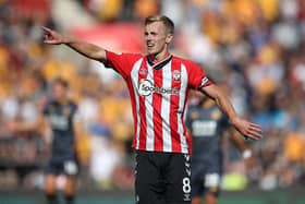 James Ward-Prowse of Southampton reacts during the Premier League match between Southampton and Wolverhampton Wanderers at St Mary's Stadium