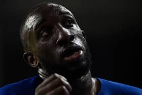 FC Porto's Malian forward Moussa Marega gestures during the Portuguese League football match FC Porto against Moreirense FC at the Dragao stadium in Porto on July 20, 2020. (Photo by MIGUEL RIOPA / AFP) (Photo by MIGUEL RIOPA/AFP via Getty Images)