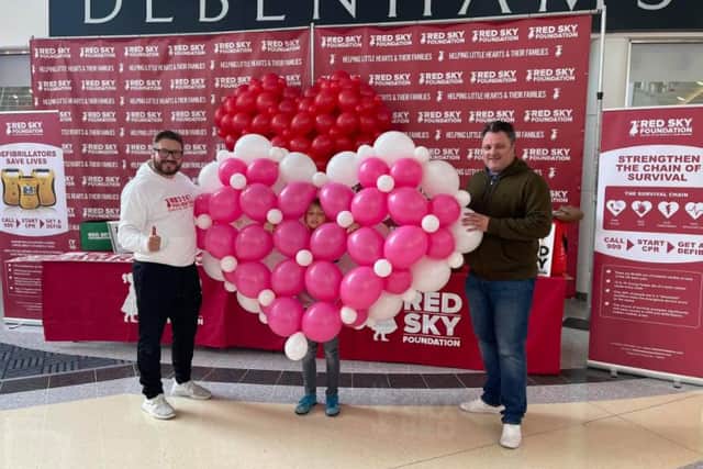 The Red Sky Foundation's Sergio Pettruci (left) with Bridges shoppers in Sunderland.