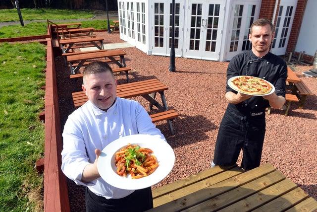 Previously the Simonside Arms, Caesar's Den has undergone a £10,000 refurbishment and has a Mediterranean and Italian menu which is available outdoors. There's also an outside playing area for children, as well as an outside sauna for up to six people. The sauna is available for hire within guidelines at £45 for the six people