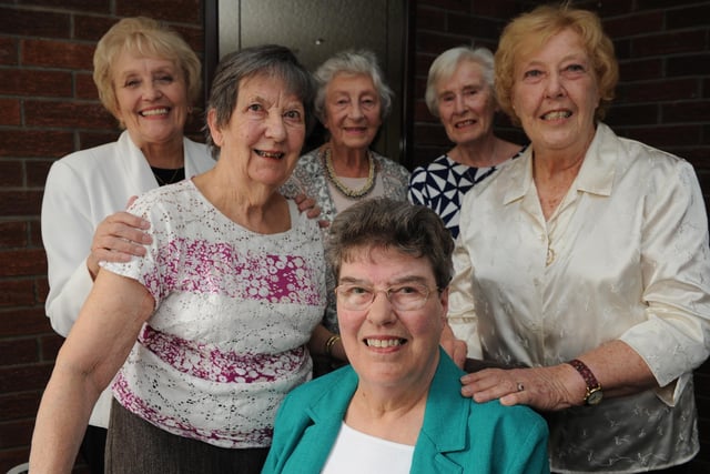 Former members of the Shields Gazette's Smilers Club who were reunited at the Sea Hotel in 2016. Pictured, left to right, are Ann Lewis, Marilyn Carter, Adrienne Young, June Brewis, Elizabeth Eke, and Marjorie Barnes.