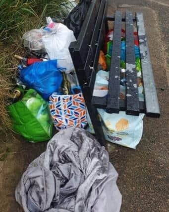 The bags of rubbish collected by one resident on Sunday, June 21.