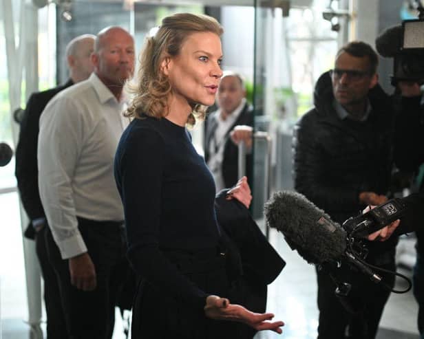 Newcastle United part owner Amanda Staveley. (Photo by OLI SCARFF/AFP via Getty Images)