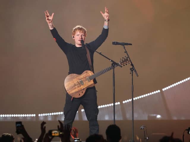 Ed Sheeran performs on stage during Global Citizen Live on September 25, 2021 in Paris, France. (Photo by Marc Piasecki/Getty Images For Global Citizen)