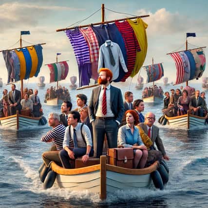 Sailing into unmarked laundry territory. Image created by AI.