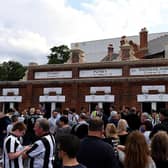 Newcastle United fans at Craven Cottage in 2016.