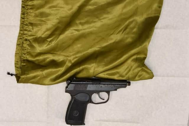 A gun recovered by police.