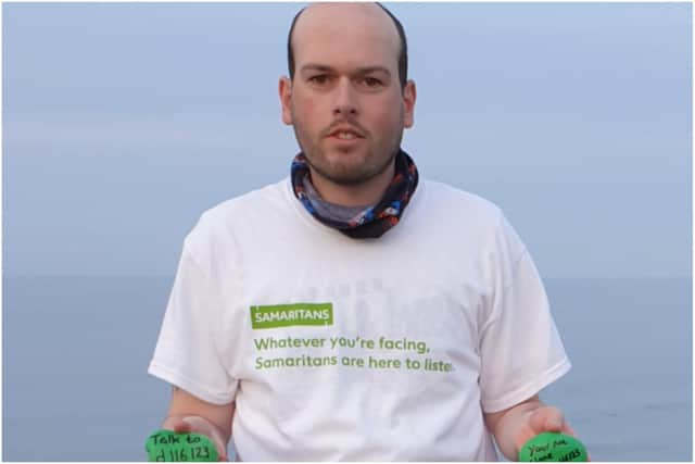 Philip Mclachlan has written messages onto rocks which he has placed along the cliff tops in South Shields in an effort to reach out to those who need help.