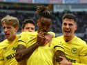 Ivan Toney celebrates his goal.