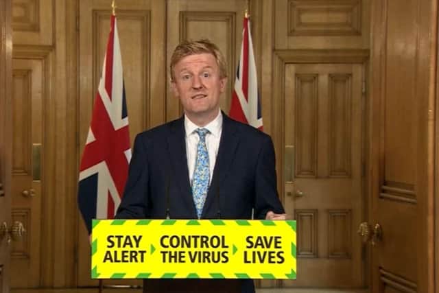 Screen grab of Digital, Culture, Media and Sport Secretary Oliver Dowden during a media briefing in Downing Street, London, on coronavirus (COVID-19). PA Photo. Picture date: Thursday July 9, 2020. See PA story HEALTH Coronavirus. Photo credit should read: PA Video/PA Wire