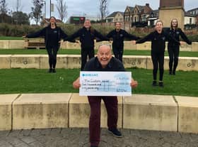 Ray Spencer MBE with, left to right: Darcy McKie, 17, Lilia Allen, 13, Alix West, 15, Erin Peacock, 11, and Ruby Wann, 13