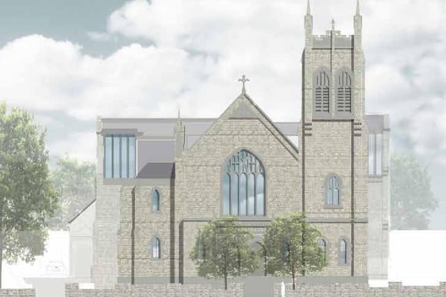 Artist's impression of the exterior of Erskine Church, Falkirk, after conversion to 15 flats. Plans for a ‘sensitive conversion’ have been approved by councillors. The building was bought in 2014 by businesswoman Gina Fyffe.