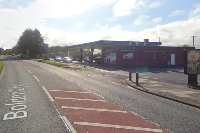 He was caught by police at the petrol station in Boldon Lane