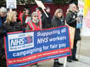 Thousands of campaigners and NHS workers have joined protests across England.