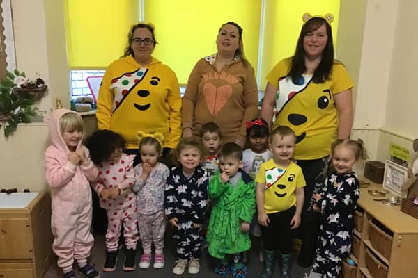 Staff and children at Nurserytime South Shields wore pyjamas for the day for Children in Need.