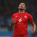 Charlie Wyke playing for Wigan Athletic.
