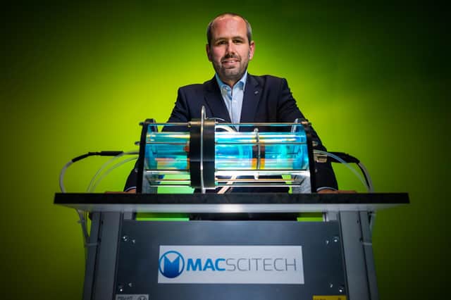 Michael Maughan, founder of MAC SciTech with reactor
