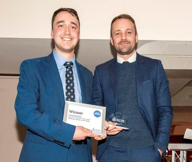 PC Tom Scott (left) with Chief Inspector Neil Hall at the Southern Area Command Awards.