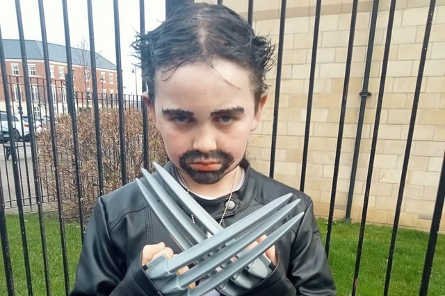 Corben, 9 dressed as Wolverine.