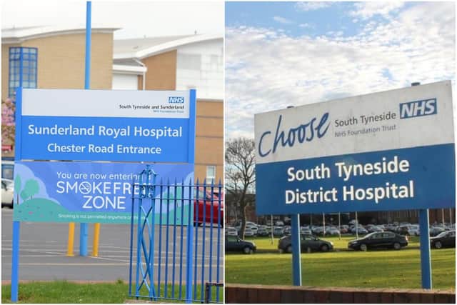 The number of patients with Covid in Sunderland and South Tyneside hospitals have fallen.