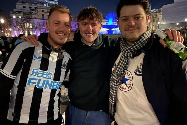 Newcastle United fans pictured, picture by Frank Reid.