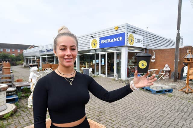 Emily Holmes outside of The Deja Brew Coffee Shop East Boldon. Picture by FRANK REID.
