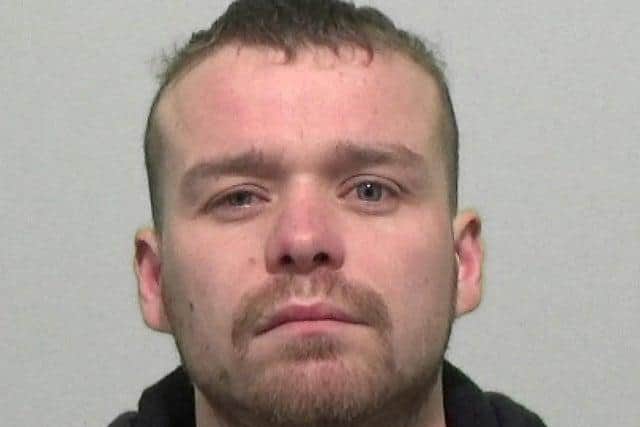 Sullivan,  30, of St Vincent's Street, South Shields, was jailed for two years and eight months after admitting assault occasioning actual bodily harm, wounding, racially aggravated damage to property, aggravated burglary, having an offensive weapon and racially aggravated fear or provocation of violence.