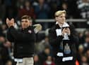 Newcastle United signings Harrison Ashby and Anthony Gordon on the pitch last night.