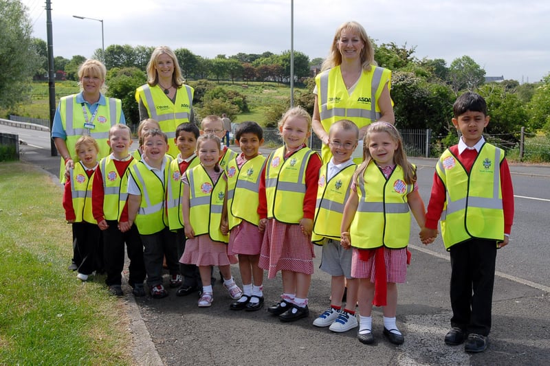 Such a lovely photo of the walking bus at Boldon C of E Primary School in 2006.