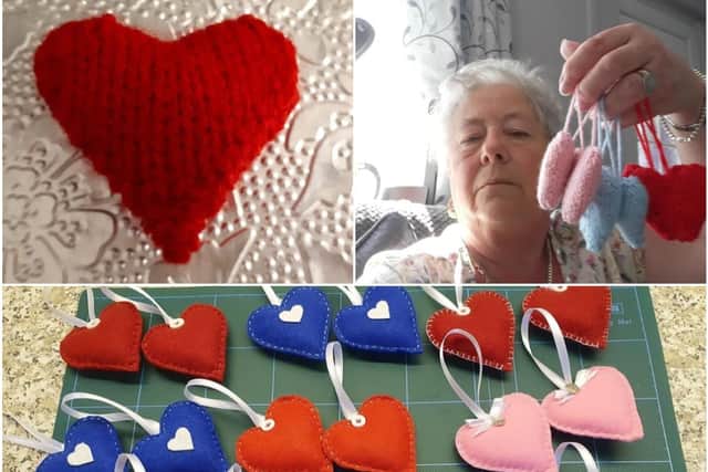 Residents are knitting hearts for coronavirus patients at South Tyneside hospital.