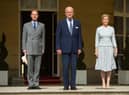 Prince Edward, Earl of Wessex, Prince Philip, Duke of Edinburgh and Sophie, Countess of Wessex attend the Duke of Edinburgh Award's 60th Anniversary Garden Party in 2016. Picture: Dominic Lipinski - WPA Photo/Getty Images.