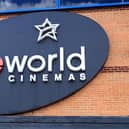 A Cineworld cinemas sign.