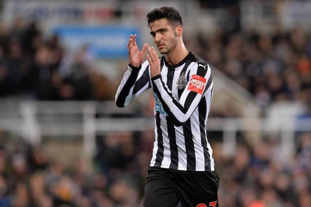 Mikel Merino in action for Newcastle United. 
