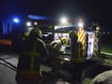 Firefighter At Night (Tyne and Wear FRS stock pic)