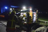 Firefighter At Night (Tyne and Wear FRS stock pic)