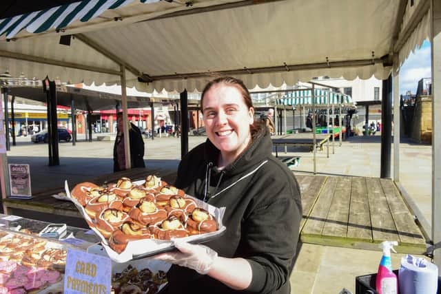 Rachel Holmes at the food festival in South Shields Market Place