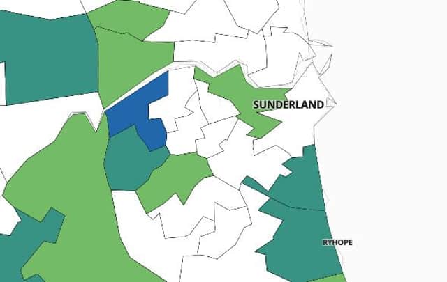 These are the areas of Sunderland which recorded less than three Covid cases in the last seven days.